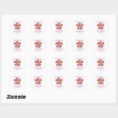 Bloeiende harten adreslabel ronde sticker (Vel)
