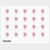 Bloeiende harten adreslabel ronde sticker (Vel)