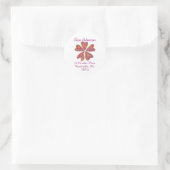 Bloeiende harten adreslabel ronde sticker (Tas)