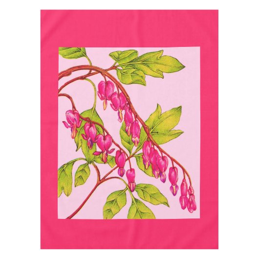 bloeiende harten bloemenprint tafelkleed (Voorkant)
