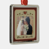 Bloeiende harten Foto Ornament (Rechts)