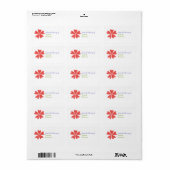 Bloeiende harten gepersonaliseerd boeklabel - rood etiket (Full Sheet)