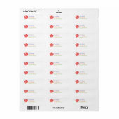 Bloeiende harten retouradreslabel etiket (Full Sheet)