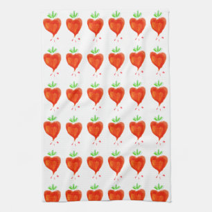 Bloeiende harten theedoek