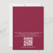 Bloeiende Hartenvloer Moderne QR-code Trouwen Kaart (Achterkant)