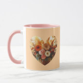 Bloeiende Heart Coffee Mok (zachte bloemen) (Links)