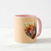 Bloeiende Heart Coffee Mok (zachte bloemen) (Voorkant rechts)