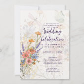 Bloeiende Heerlijk Romantisch Bloemen Bruiloft Kaart (Voorkant)