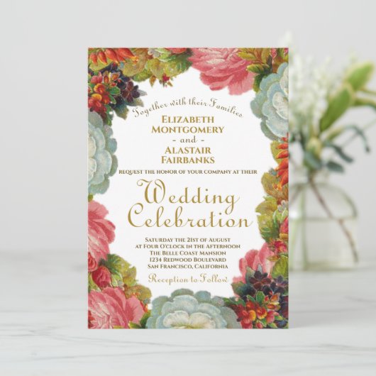 Bloeiende herfst Victoriaans Herfst Bloemen Bruilo Kaart (Staand voorkant)