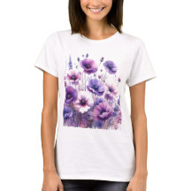 Bloeiende Hibiscus Paarse Bloemen T-shirt