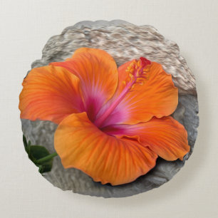 Bloeiende hibiscus rond kussen