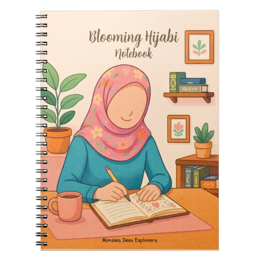 Bloeiende Hijabi Notitieboek (Voorkant)