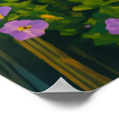 Bloeiende hoek – levendige Europese straat Poster (Hoek)