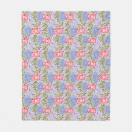 Bloeiende Hortensia Cottagecore Roze Gieters Fleece Deken