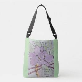 Bloeiende huisviooltjes crossbody tas