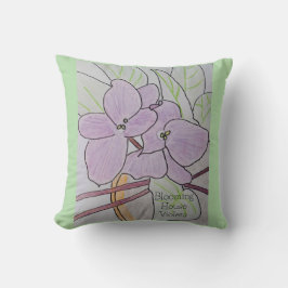 Bloeiende huisviooltjes kussen