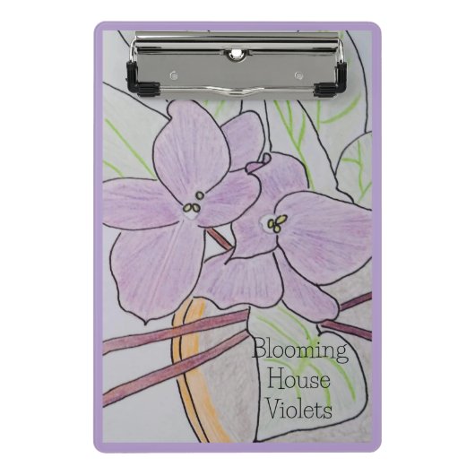 Bloeiende huisviooltjes mini klembord (Voorkant)