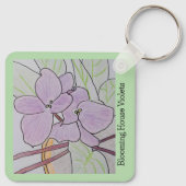 Bloeiende huisviooltjes sleutelhanger (Achterkant)