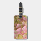 Bloeiende Hydrangea Floral op Derby Brown Bagagelabel (Voorkant verticaal)