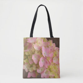 Bloeiende Hydrangea Floral op Derby Brown Tote Bag