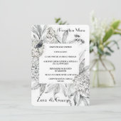 Bloeiende Hydrangeas Flat Wedding Menu Invoegen (Staand voorkant)