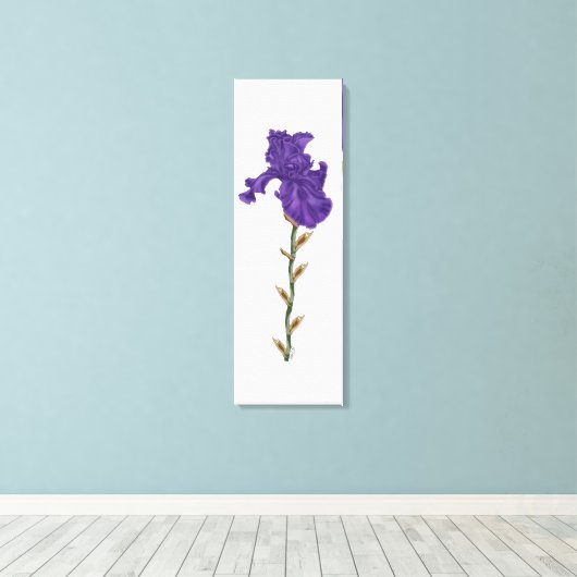 Bloeiende iris canvas afdruk (Insitu (Houten vloer))