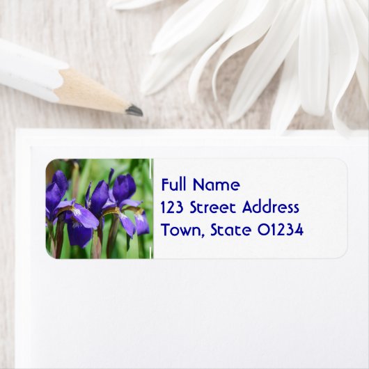 Bloeiende iris etiket (Insitu)