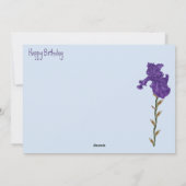 Bloeiende irissen. feestdagenkaart (Achterkant)