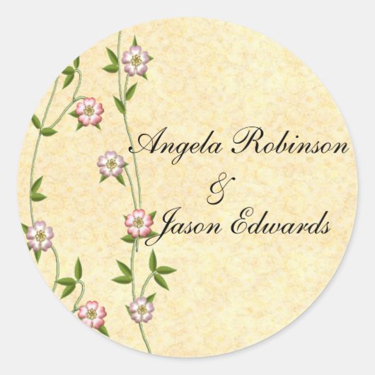 Bloeiende Ivy Envelope Seals Ronde Sticker (Voorkant)