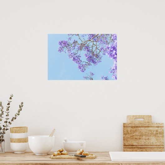 Bloeiende Jacaranda Boomtakken Poster (Keuken)