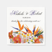 Bloeiende Joy-Tropische Bloemen Huwelijk Custom Servetten (Voorkant)