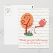 Bloeiende Kan Douchen plant met liefde Briefkaart (Voorkant / Achterkant)