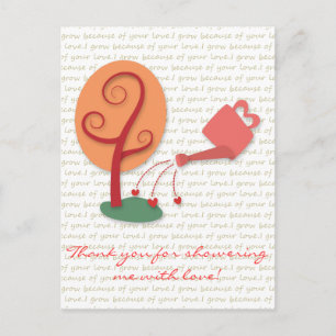 Bloeiende Kan Douchen plant met liefde Briefkaart