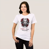 Bloeiende karmozijnrode tranen Tri-Blend shirt (Voorkant volledig)