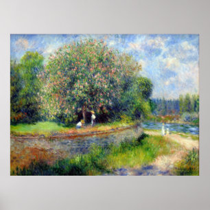 Bloeiende kastanjeboom Pierre Auguste Renoir Poster