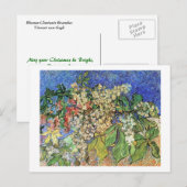 Bloeiende kastanjes Takken, Van Gogh. Feestdagenkaart (Voorkant / Achterkant)