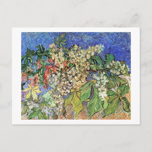 Bloeiende kastanjes Takken, Van Gogh. Feestdagenkaart (Voorkant)