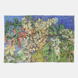 Bloeiende Kastanjetakken door Vincent van Gogh Theedoek
