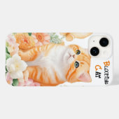 Bloeiende kat: Elegant Sinaasappel en wit in bloei Case-Mate iPhone Case (Achterkant (horizontaal))