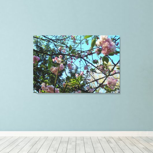 Bloeiende kers, Natuur, Boom, Bloesem, Canvas (Insitu (Houten vloer))