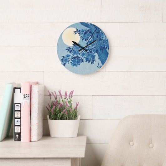 Bloeiende kers op een maanverlichte nacht - Ohara  Grote Klok (Leeskamer)