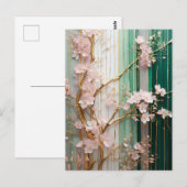 Bloeiende Kersenbloesem Muur Briefkaart (Voorkant / Achterkant)