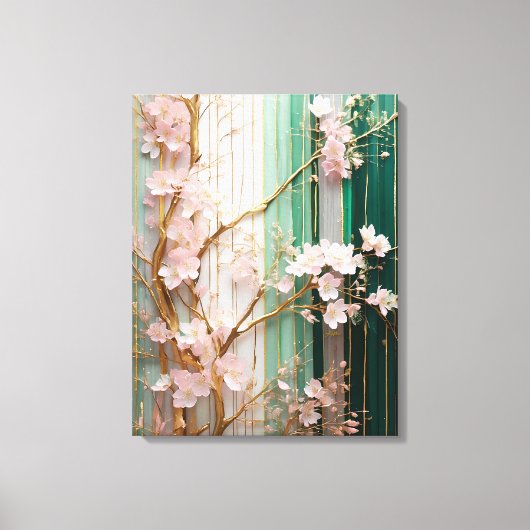 Bloeiende Kersenbloesem Muur Canvas Afdruk (Voorkant)