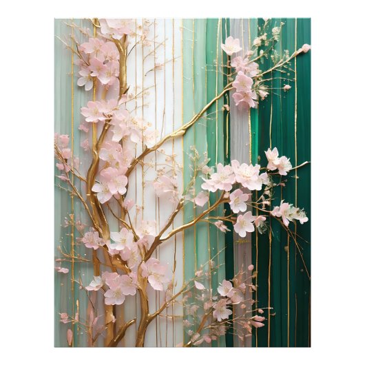 Bloeiende Kersenbloesem Muur Foto Afdruk (Voorkant)