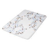 Bloeiende Kersenbloesems Blauw Wit Badmat (Gekanteld)