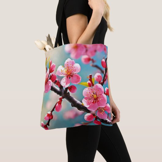 Bloeiende kersenbloesems in het voorjaar tote bag (Dichtbij)