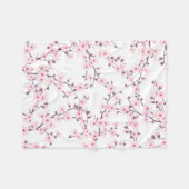 Bloeiende kersenbloesems Roze Wit Fleece Deken (Voorkant (Horizontaal))