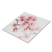 Bloeiende Kersenbloesems Roze Wit Tegeltje (Zijkant)