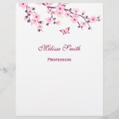 Bloeiende kersenbloesems wit roze flyer (Voorkant)