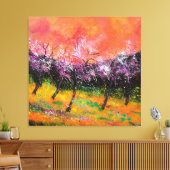 Bloeiende kersenbomen canvas afdruk (Insitu (Woonkamer))